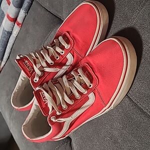 Vans Red and White Sneakers Mens 10.5